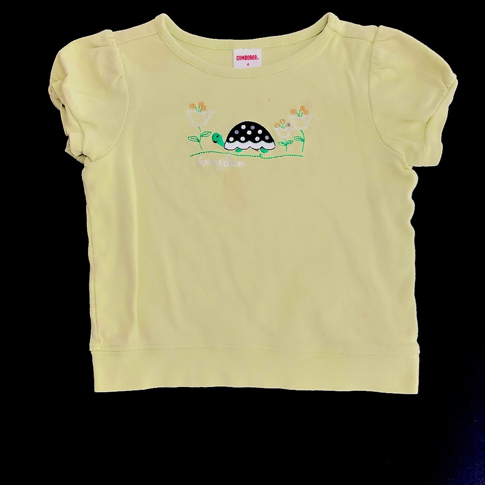 Gymboree Prep Club Green Turtle Shirt Size 4